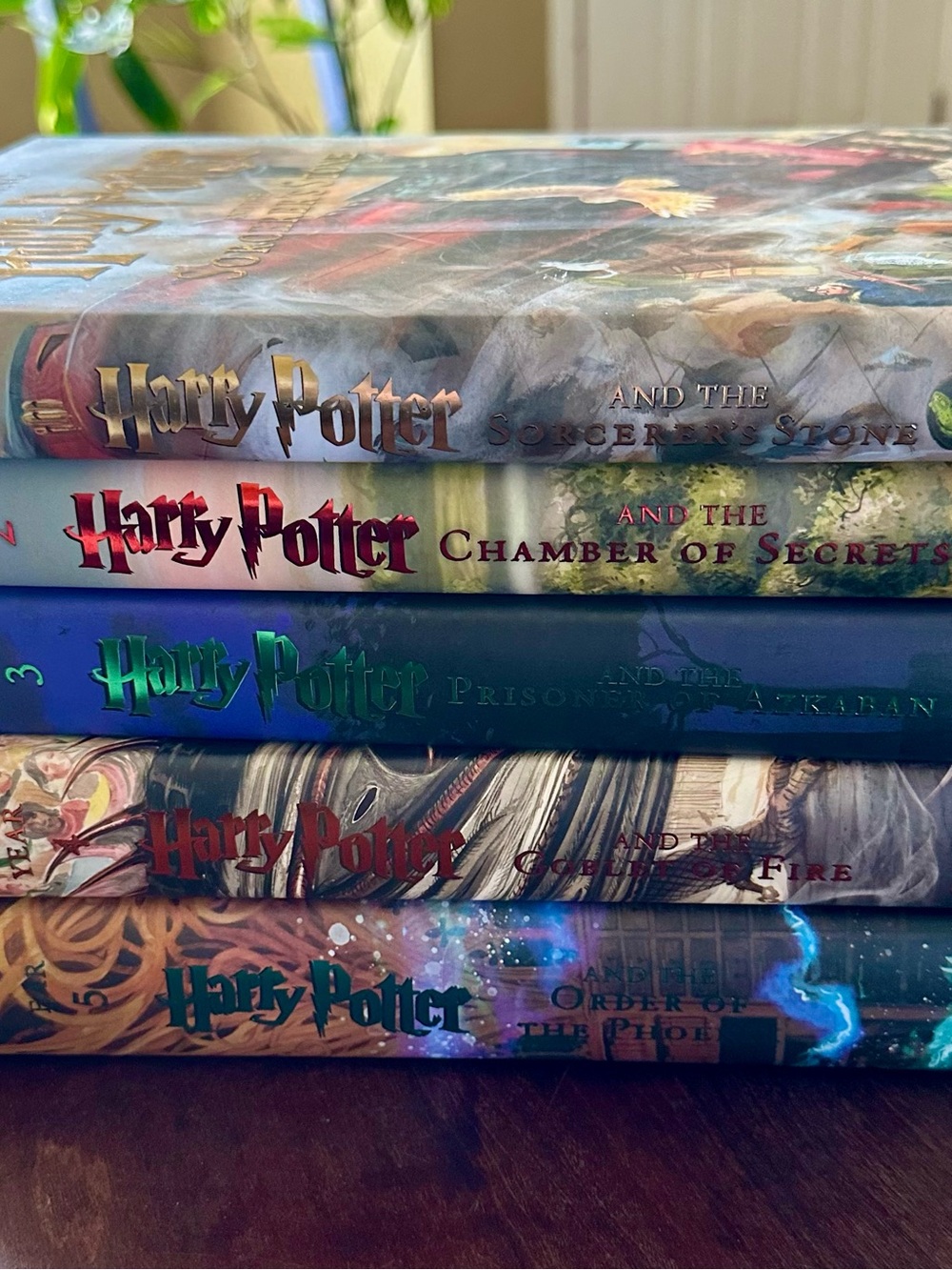 J K Rowling Harry Potter Illustrated Edition Hardcover Book Set 1-5 Lot Like New